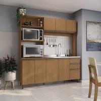 Cozinha Compacta Luna com Cuba de Pia Kappesberg 3 Peças Canela