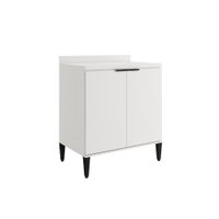 Balcão de Cozinha Miami 800mm 2 Portas Com Tampo Carraro Branco
