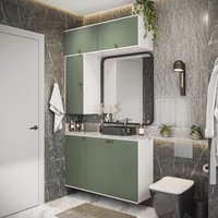 Conjunto para Banheiro Kappesberg Celeste 4 Peças Branco/Verde 120cm