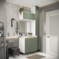 Conjunto para Banheiro Kappesberg Celeste 5 Peças Branco/Verde 116,5cm