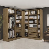 Conjunto Closet em Kappesberg Adapt Nogueira 5 Peças 222cm x 205cm
