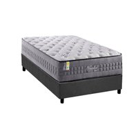 Cama Box Solteiro: Colchão Molas MasterPocket Ensacadas D Angelis Anjos Versalhes + Base CRC Suede Gray (88x188)