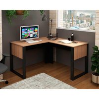 Mesa Notebook Escritório Canto ME4181 Amêndoa/Preto - Tecno Mobili