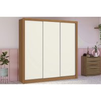 Guarda Roupa Casal 3 Portas de Correr e 2 Gavetas M570 Flex Canela/Canela ou Off White - Kappesberg