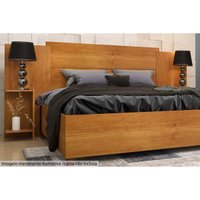 Painel Cama Box Madeirado Casal/Quenn Arizona c/ 2 Mesas e Prateleiras Cinamomo - Tcil Móveis
