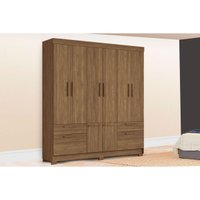 Guarda Roupa Casal 8 Portas e 4 Gavetas c/ Pés Curitiba 8.4 Jatobá - Santos Andirá