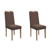Cadeira Sala de Jantar Flora 2CAD150 Madeirado Kit 2 Un Carvalho/Suede Capuccino - Kappesberg