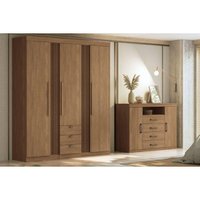 Guarda Roupa Casal 4 Portas e 4 Gavetas Aurora 4.4 Jatobá - Santos Andirá