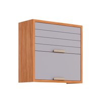 Armário de Cozinha Modulado Eloise c/ 2 Portas Basculante Riscadas 80 cm Cinamomo/Platina - MGM