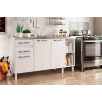 Balcão de Cozinha Modulado Star New 3 Portas e 2 Gavetas s/Tampo 150cm Branco - Telasul