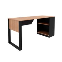 Mesa Notebook Escritório ME4182 160cm Amêndoa/Preto - Tecno Mobili