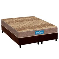 Cama Box King: Colchão Espuma D33 Probel Firmepedic Guarda Costas PróIntense Brown + Base CRC Suede Brown (193x203)