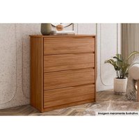 Cômoda Casal Atria c/ 4 Gavetas Nogueira - Demóbile