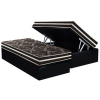 Conjunto Box Baú Solteiro: Colchão Espuma Paropas D28 / Master AG80 Black Double Face 17 + Base CRC Suede Black (88x188)
