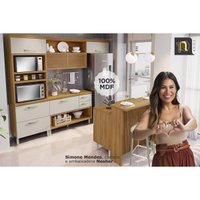 Cozinha Modulada Nesher Princesa 4 Peças (1Aéreo+2Balcões+1Paneleiro) C6P59 Freijo/Grafite-Nesher