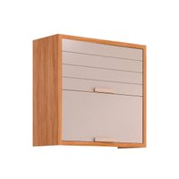 Armário de Cozinha Modulado Eloise c/ 2 Portas Basculante Riscadas 80 cm Cinamomo/Off White - MGM