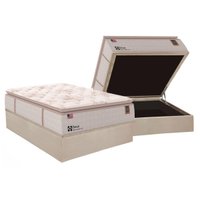 Conjunto Box Baú Casal: Colchão Molas Sealy LFK Doux Confort + Base CRC Courano Clean(138x188)