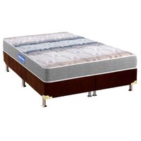 Cama Box King: Colchão Espuma Probel D45 Guarda Costas + Base CRC Suede Brown(193x203)
