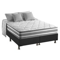 Cama Box Queen: Colchão Molas MasterPocket Ensacadas D Angelis Anjos Duo Sono + Base CRC Suede Gray (158x198)