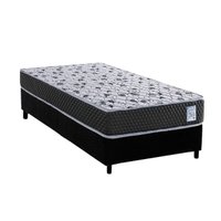 Conjunto Box Solteiro: Colchão Anatômico Herval Compact AG 65 / Ag Biello + Base CRC Suede Black (78x188)