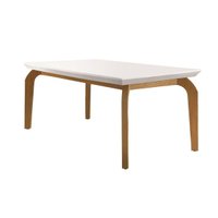Mesa de Sala Jantar Londrina 180cm Mdf Canto Reto Imbuia/Off White - Rufato