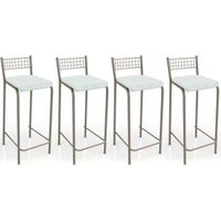 Banqueta de Cozinha Gênova B705 Kit 4 Un Niquel/Branco 106 - Kappesberg