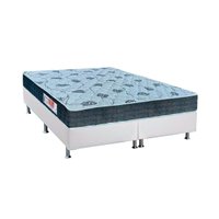 Cama Box King: Colchão Espuma D45 Orthoflex Comfortpedic Line + Base CRC Courano White (193x203)