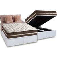 Cama Box Baú Queen: Colchão Molas Ensacadas D Angelis Anjos Superlastic Classic + Base CRC Courano White (158x198)