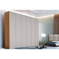 Guarda Roupa Casal 6 Portas e 6 Gavetas Horizon Naturale/Off White - Rufato