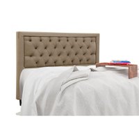 Painel de Cama Box Estofada Casal Baronesa Suede Bege - Simbal