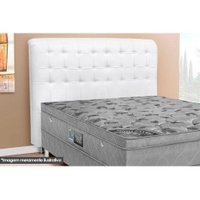 Painel de Cama Box Estofada Queen Dama Plus Courano Branco - Simbal