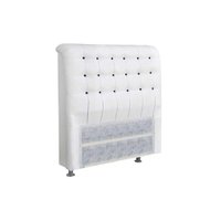 Painel de Cama Box Estofada Solteiro Dama Plus Courano Branco/Preto - Simbal