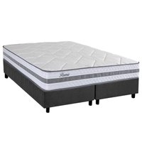 Cama Box Queen: Colchão Molas Ensacadas Herval Parma + Base CRC Suede Gray (158x198)