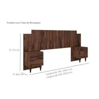 Painel Cama Box Madeirado Casal/Quenn Genova c/ 2 Mesas e 4 Gavetas Cinamomo - Panan