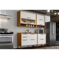 Kit de Cozinha Completa 4 Peças Syrah (2Aéreos+2Balcões) C4P04 Amendoa/Branco - Ronipa