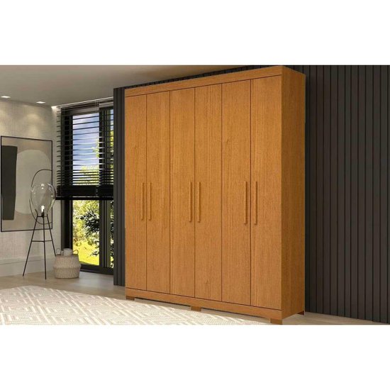 Guarda Roupa Casal 6 Portas e 2 Gavetas Lana Cinamomo - ACP