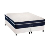 Cama Box Queen: Colchão Molas Ensacadas Polar Garnet + Base CRC Courano White (158x198)