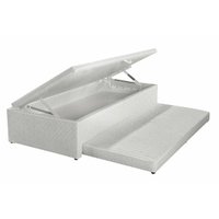 Cama Box Baú c/ Auxiliar Solteirao MH1444 Milano Jacquard White (96x203x42) - Herval