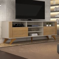 Rack para TV Até 65 Polegadas Mariana 2 Portas Off White/Cinamomo - Valdemóveis