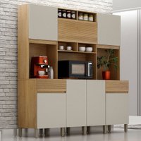 Cozinha Compacta Esmeralda 7 Portas 2 Gavetas Cinamomo/Off White - Valdemoveis