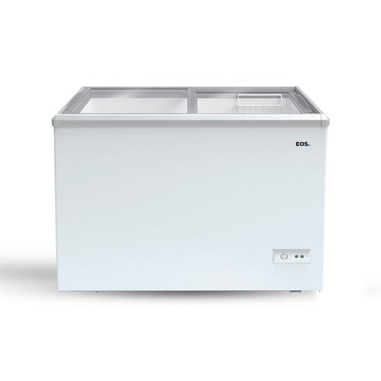 Freezer e Conservador Expositor Horizontal EOS 450 Litros Eco Gelo Dupla Ação com Tampa de Vidro EEH500XX 220V