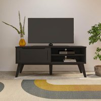 Rack para TV até 60 Polegadas 134cm com Pés Retrô 1 Porta Multimóveis CR45323 Preto