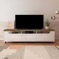 Rack para TV até 75 Polegadas 200cm 2 Portas 1 Gaveta Multimóveis CR45325 Pinho/Off White