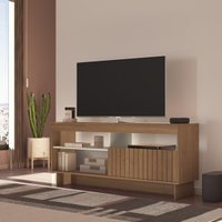 Rack para TV até 65 Polegadas 160cm com 1 Porta Multimóveis CR45320 Cinamomo/Off White