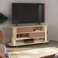 Rack para TV até 65 Polegadas 150cm com Rodízios 2 Portas Multimóveis CR45326 Naturale/Terracota