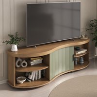 Rack para TV até 75 Polegadas 180cm com 1 Porta Flex Multimóveis CR45324 Carvalho/Off White