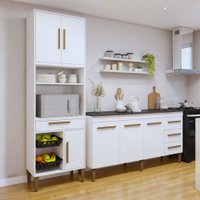 Cozinha Completa Caxias 6 Portas 4 Gavetas Branco - Panorama Móveis