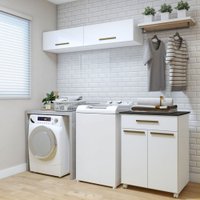 Lavanderia Completa Magé 4 Portas 1 Gaveta Branco - Panorama Móveis