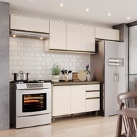 Cozinha Compacta Genius 8 Portas 2 Gavetas 100% Mdf Off White - Pnr Móveis
