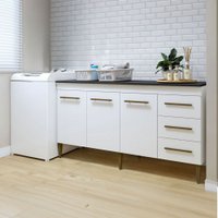 Armário Multiuso Nova Iguaçu 3 Portas 3 Gavetas Branco - Kaki Móveis